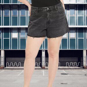 Women's High-Rise 90's Cutoff Jean Shorts Universal Thread Black Size 17 NWT